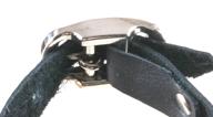 A double bar buckle in use from the back.