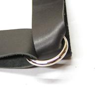 A series of photos showing how to estimate the proper size ring for a one inch piece of material.